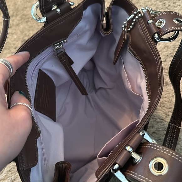 Coach Brown Leather Shoulder Soho   Bag Matching Wallet - Picture 8 of 10